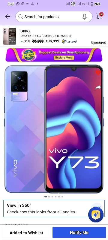 Vivo y73 mobile...