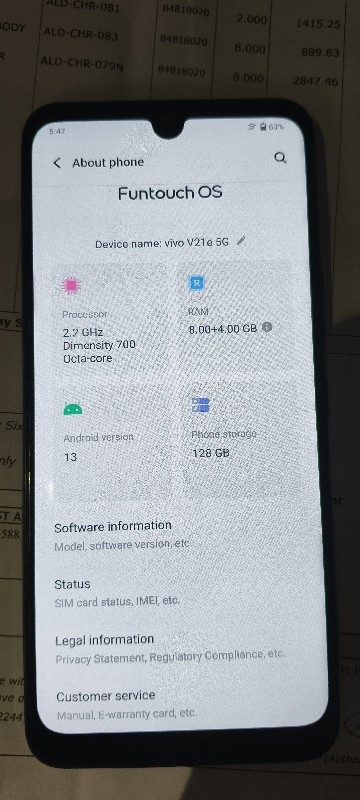 Vivo v21e 5G ph...